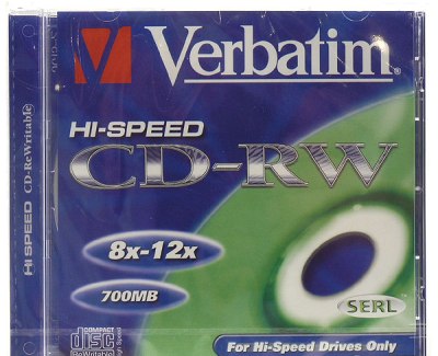 Диск СD-RW Verbatim 700Mb, 12x, Slim